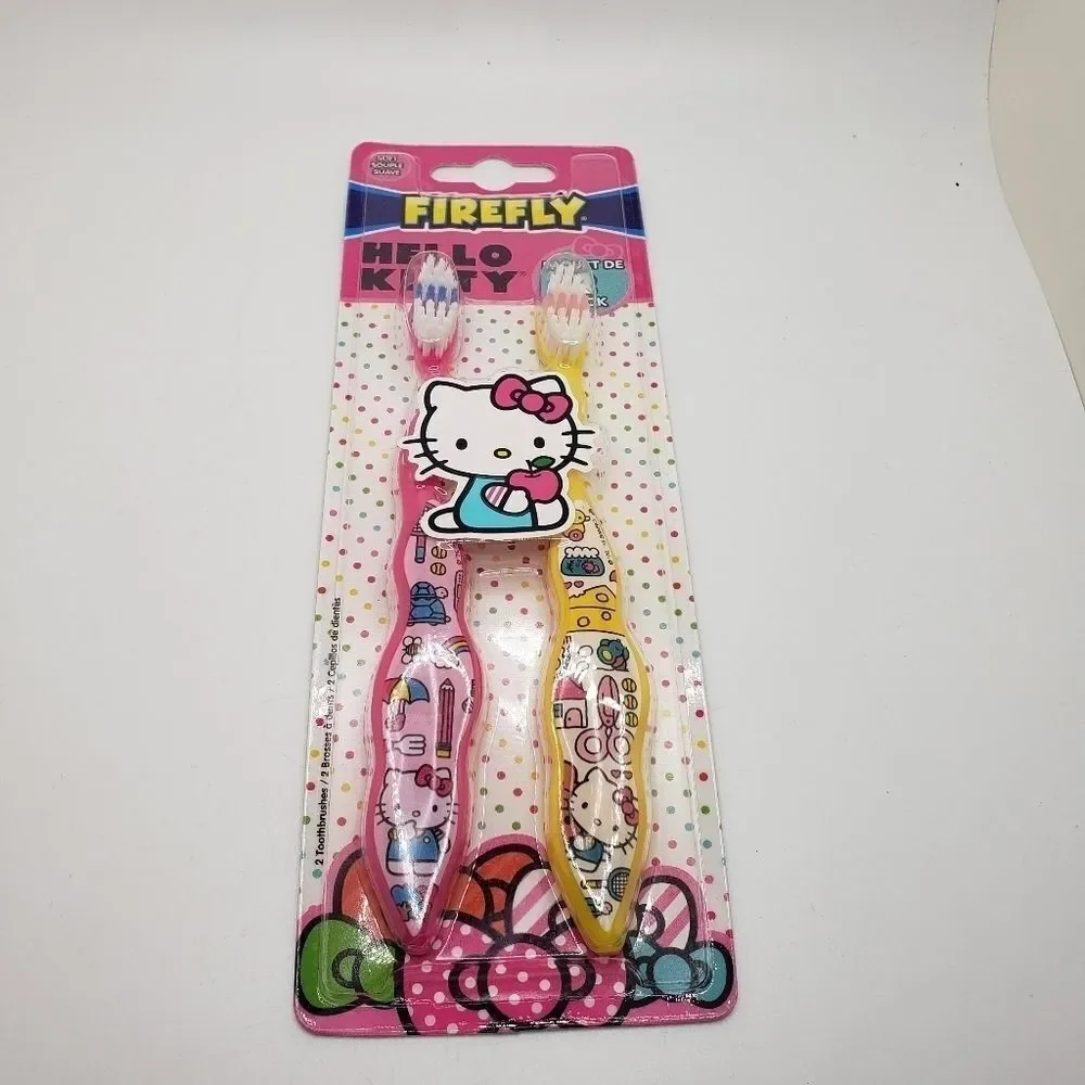 Firefly Hello Kitty Kids Toothbrush Soft Bristle 2 Pack